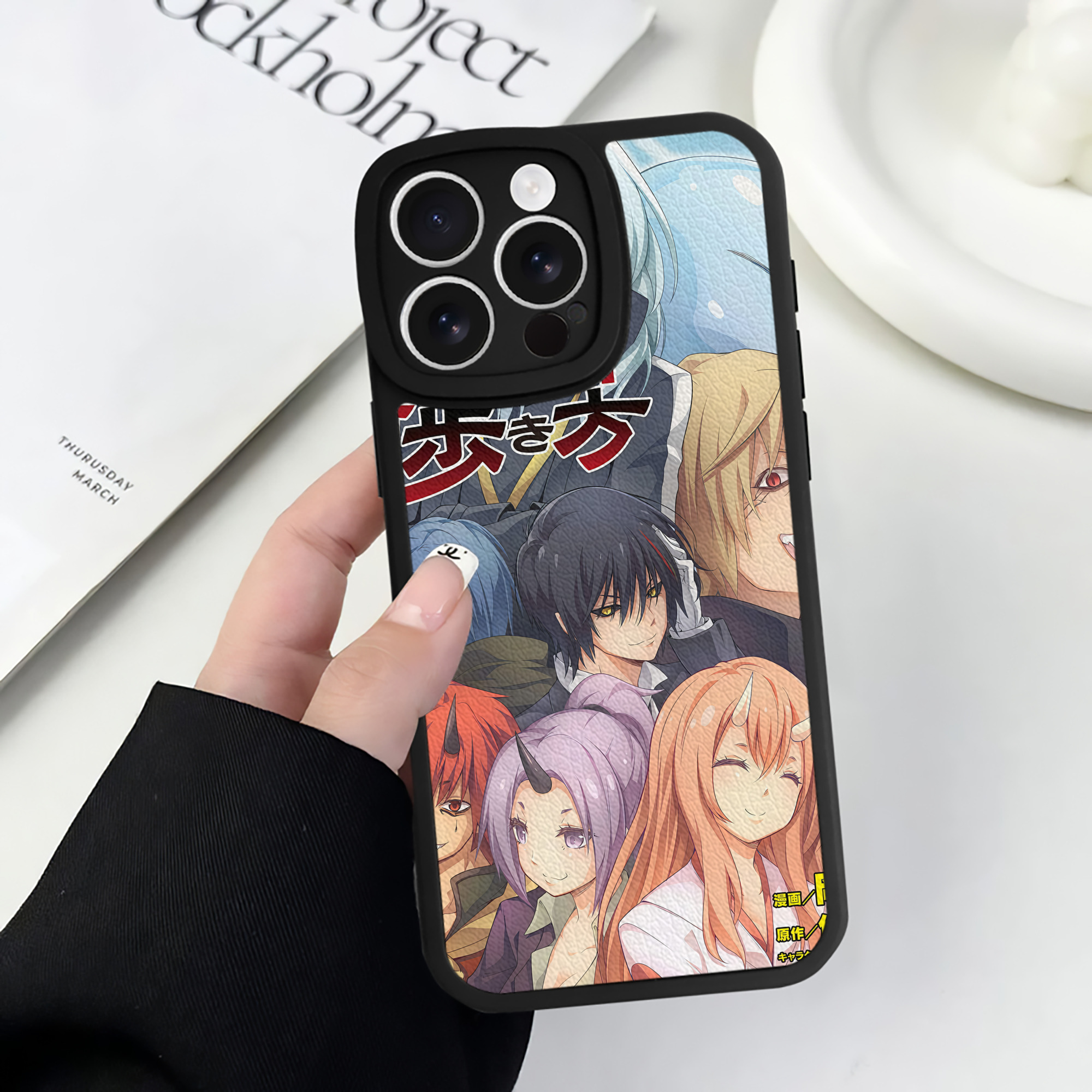 （画像用） 転スラ Regarding Reincarnated to Slime 【iPhone 16シリーズ対応】シリコンスマホケース（レザー調） 材質：シリコン
